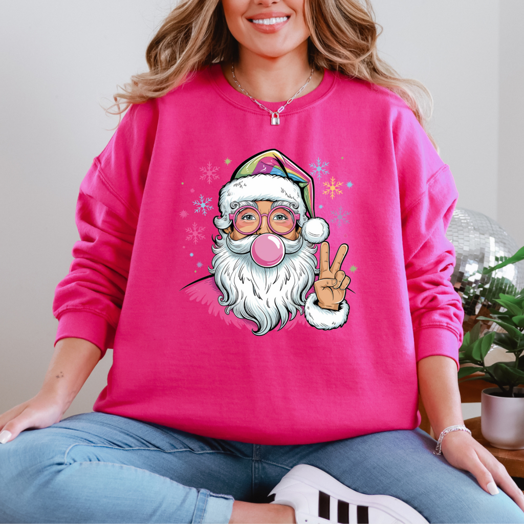 Preppy Santa & Bubblegum Graphic Tee and Sweatshirt